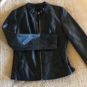 Express pleather and knit jacket